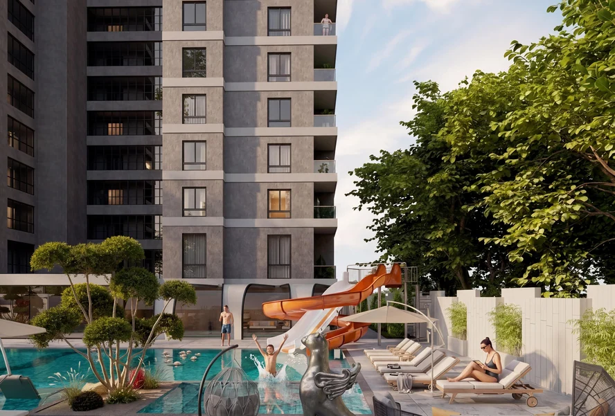 EURO 28 RESIDENCE — 1+1 daire, Mahmutlar