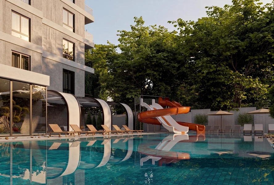 EURO 28 RESIDENCE — 1+1 daire, Mahmutlar