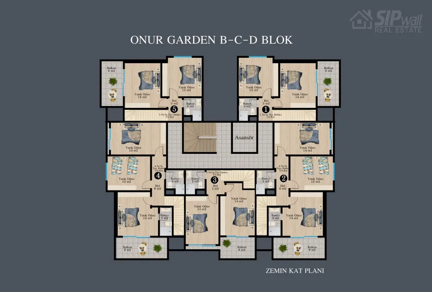 ONUR GARDEN — 3+1, 140 м²