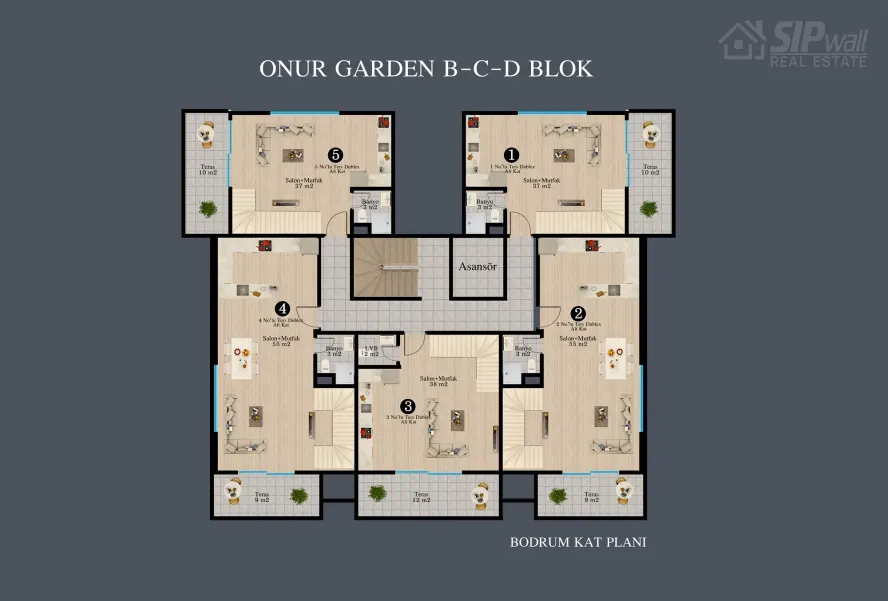 ONUR GARDEN — 3+1, 140 м²