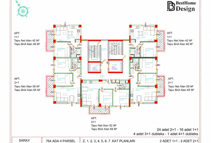 BESTHOME 48 CLEOPATRA GLORY — 2+1, 65 m²
