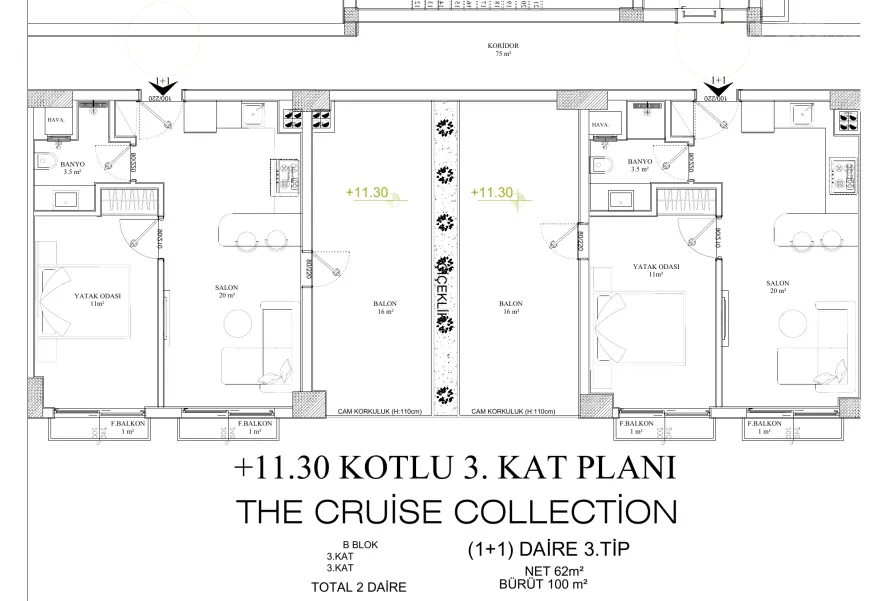 The Cruise Collection — 1+1 mit 16 m² Balkon in Altıntaş