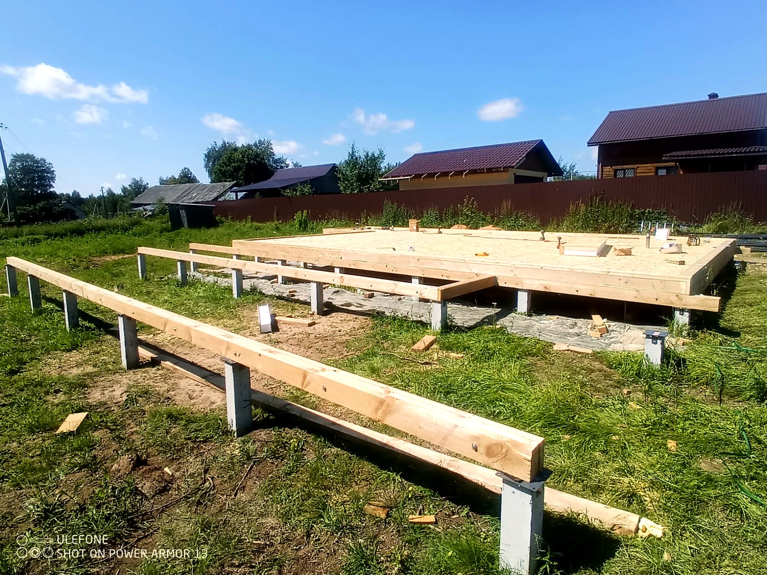 Haus nach individuellem Projekt, Dorf Aprakisino: Fundament und Grundrahmen