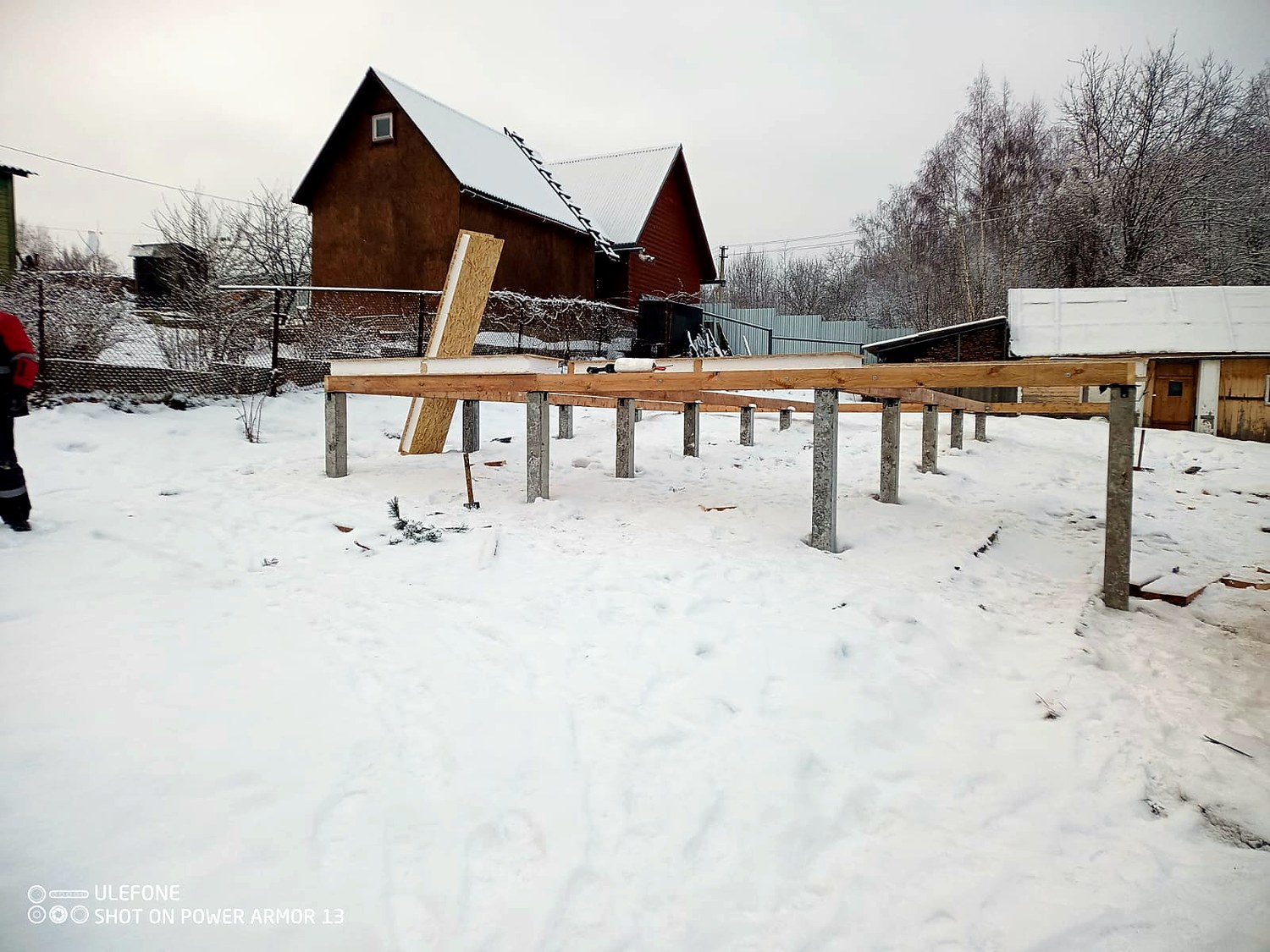 Haus nach Projekt „Mistika - S2.5“, Dorf Astashevo: Fundament und Grundrahmen