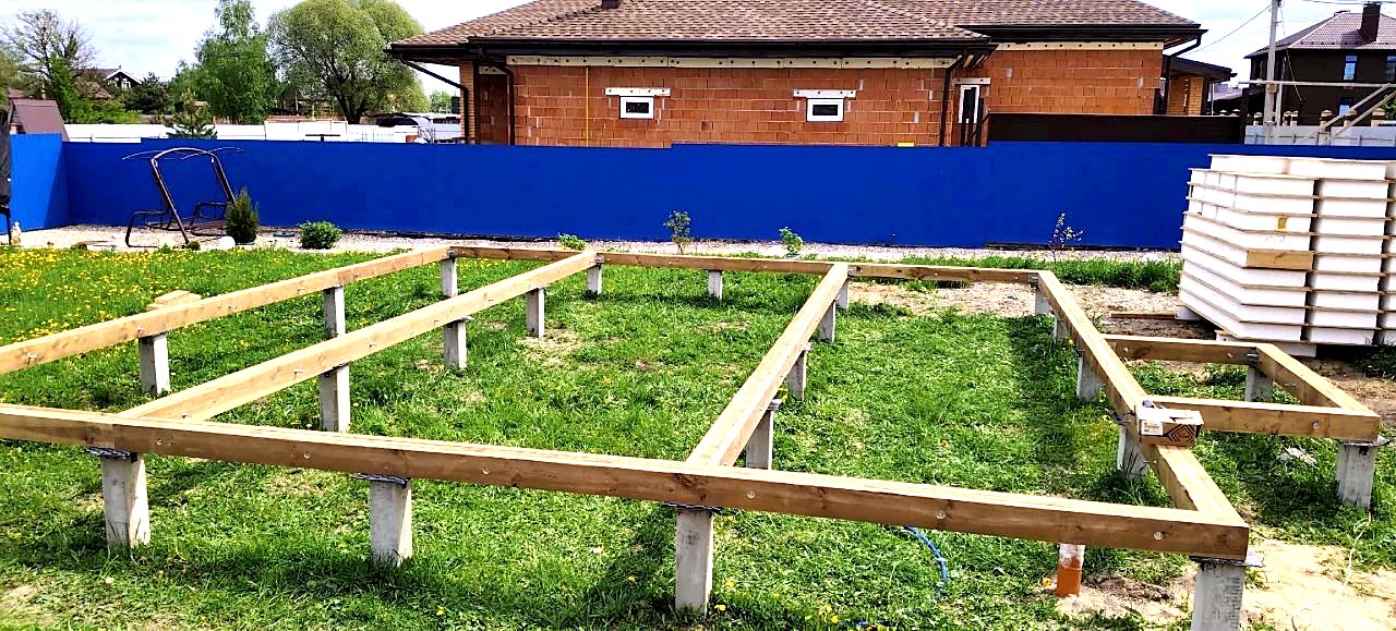 Haus 58,41 m² nach individuellem Projekt, Gebiet Moskau: Fundament und Grundrahmen