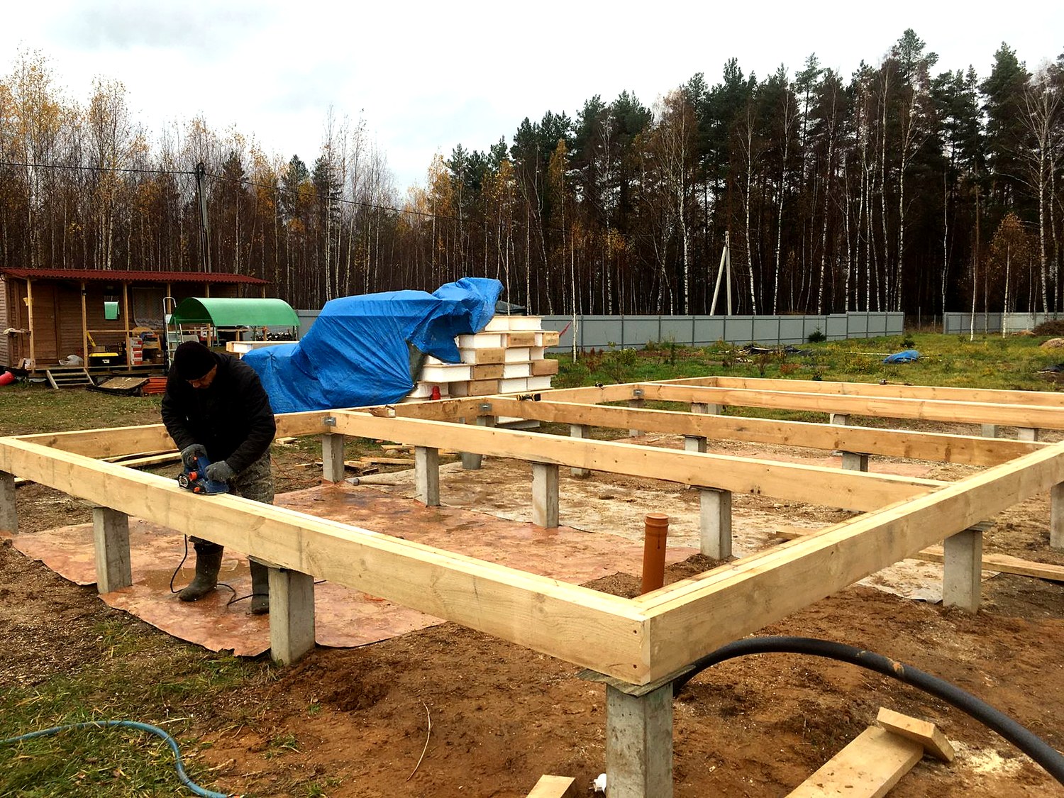 103 m² house based on the “Ermak” design, Timoshkino village: foundation and sill strapping
