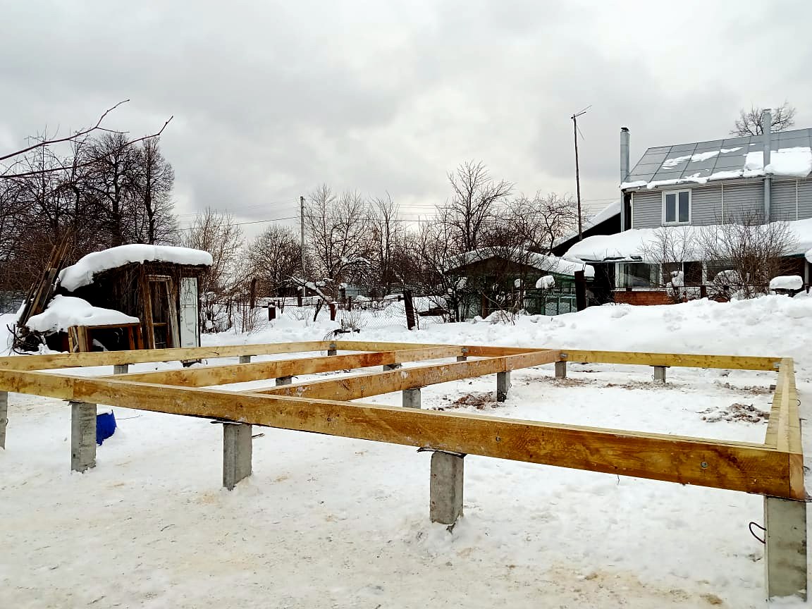 Haus 163,5 m² nach Projekt „Jessentuki 8x9“, Dorf Ivantsevo: Fundament und Grundrahmen