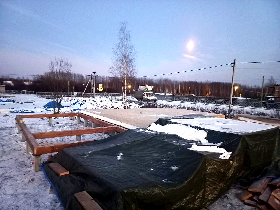 Haus 166 m² nach Projekt „München“, Vologda: Fundament und Grundrahmen