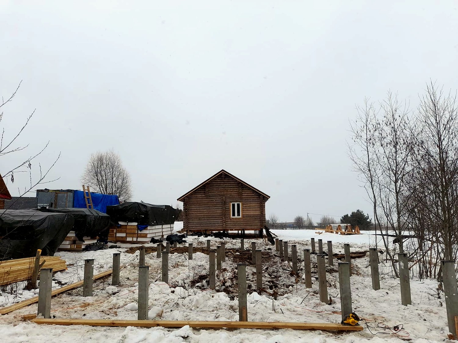 Haus 167 m² nach Projekt „München“, Dorf Ovsyanniki: Fundament und Grundrahmen