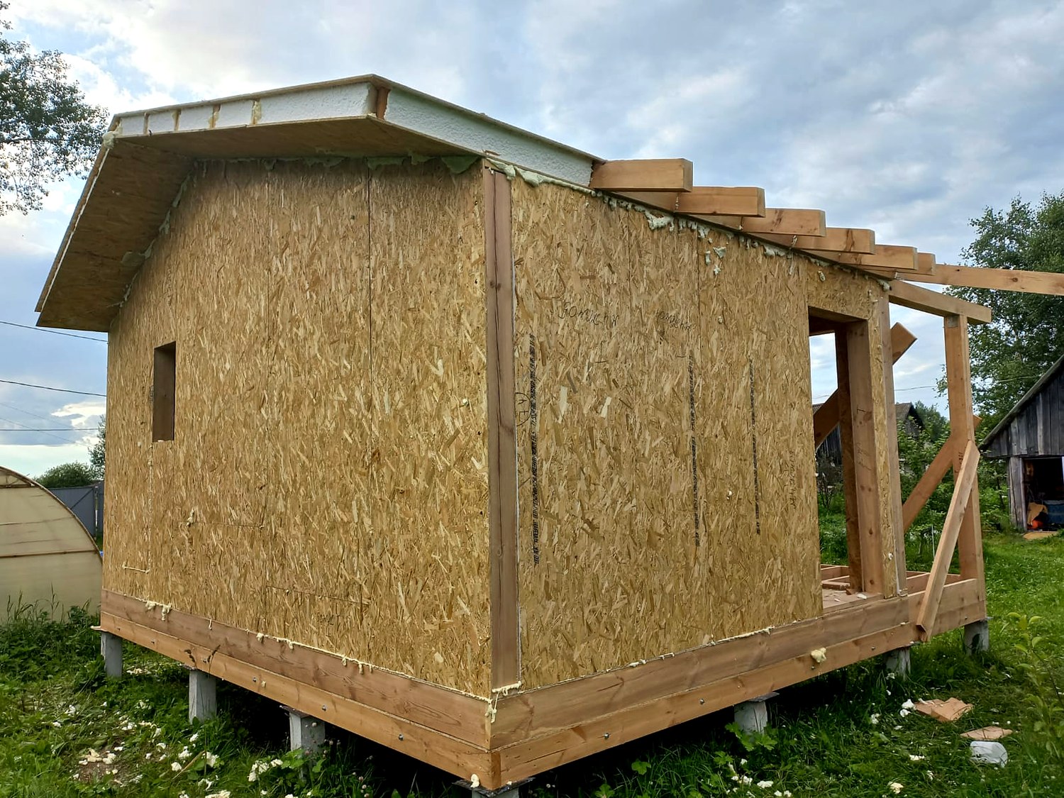 30 m² house, “Nezhnost 4” design, Yaroslavl Region: wall assembly