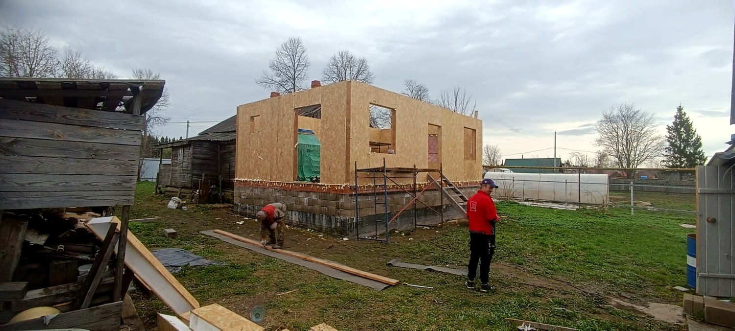 Haus 47 m² nach individuellem Projekt, Dorf Shirokovo: Wandmontage