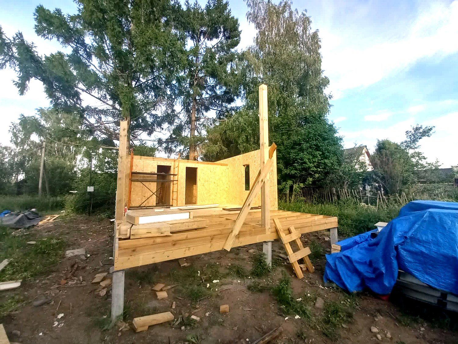 Haus 54 m² nach Projekt „Barnhouse 39“, Dorf Kalikino: SIP-Boden auf Höhe 0