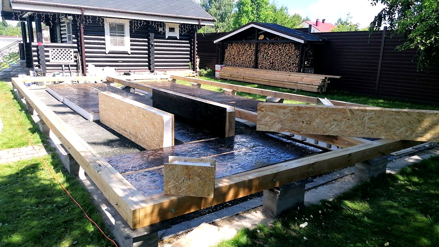 Haus 56 m² nach individuellem Projekt, Dorf Kleshchevo: Fundament und Grundrahmen