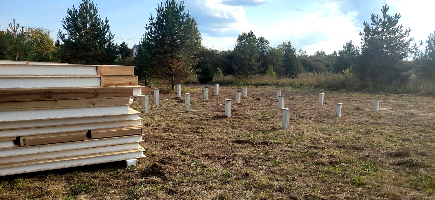 Haus von 61,2 m² nach individuellem Projekt, Dorf Shashmurka: Lieferung des Hausbausatzes