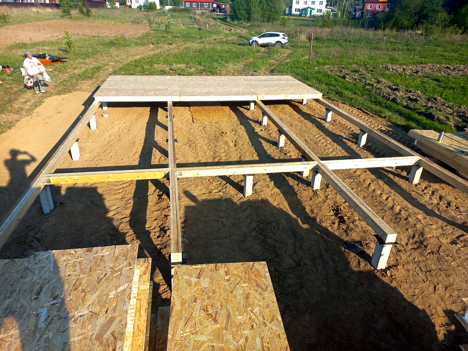 Haus 86,6 m² nach individuellem Projekt, Dorf Laptevo: Fundament und Grundrahmen