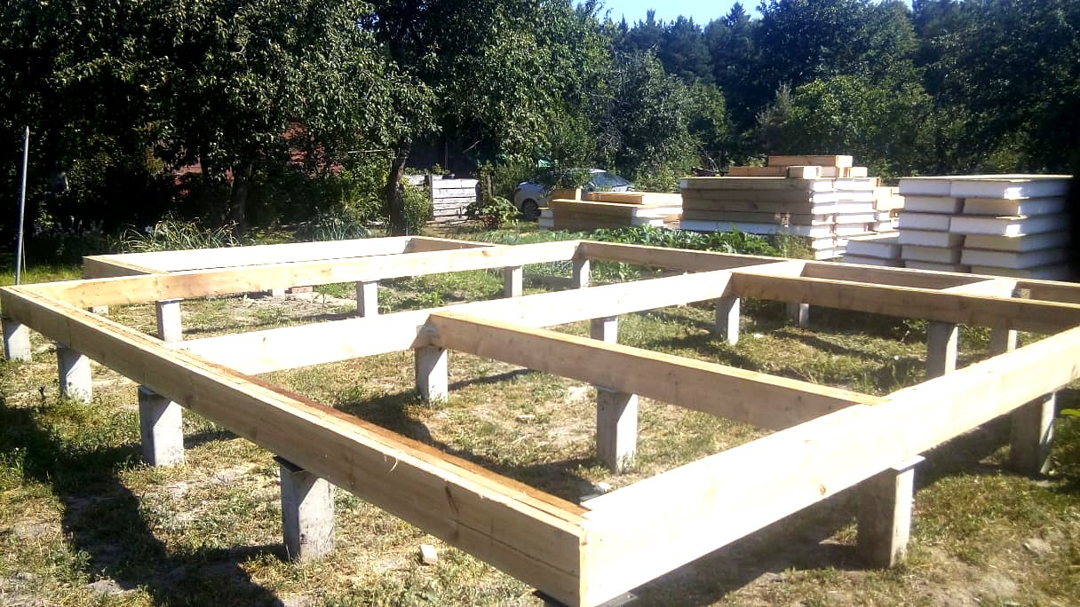 Haus 86 m² nach Projekt „Solo“, Dorf Bogorodskoe: Fundament und Grundrahmen