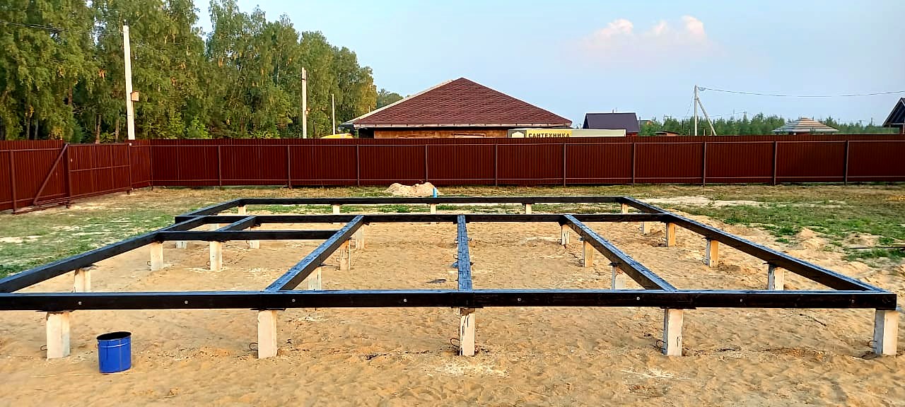 Haus 92 m² nach individuellem Projekt, Dorf Ivantsevo: Fundament und Grundrahmen