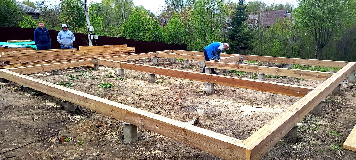 Haus 95 m² nach individuellem Projekt, Dorf Reshma: Fundament und Grundrahmen