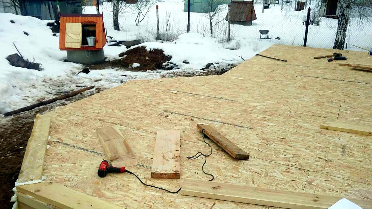 Haus nach Projekt „Ewropa“, Gartengemeinschaft SNT „Weteran-5“: Fundament und Grundrahmen