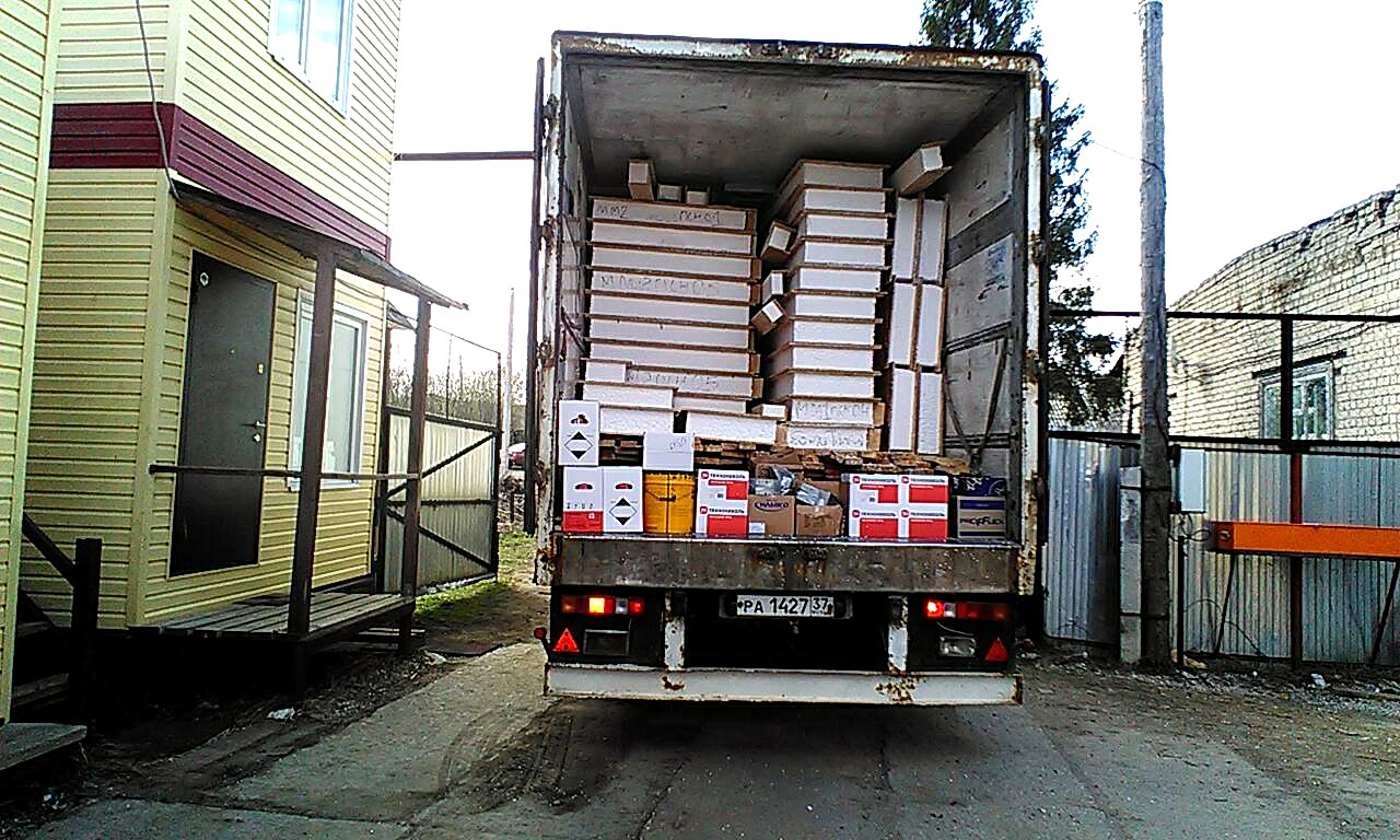 Haus nach Projekt „Mistika - E2.8“, Dorf Novoe: Lieferung des Hausbausatzes