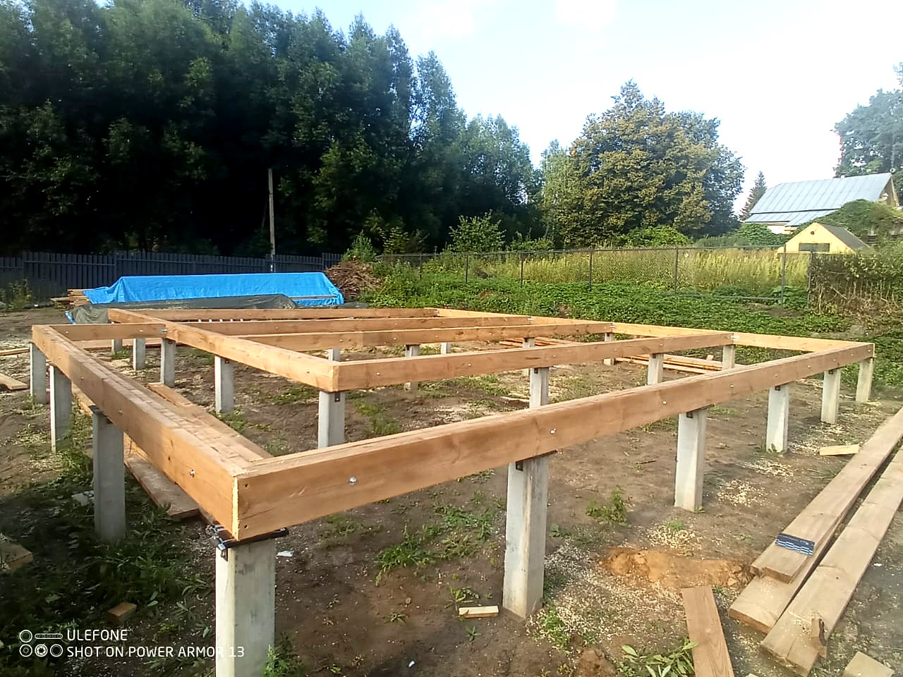 Haus nach individuellem Projekt, Gebiet Kostroma: Fundament und Grundrahmen