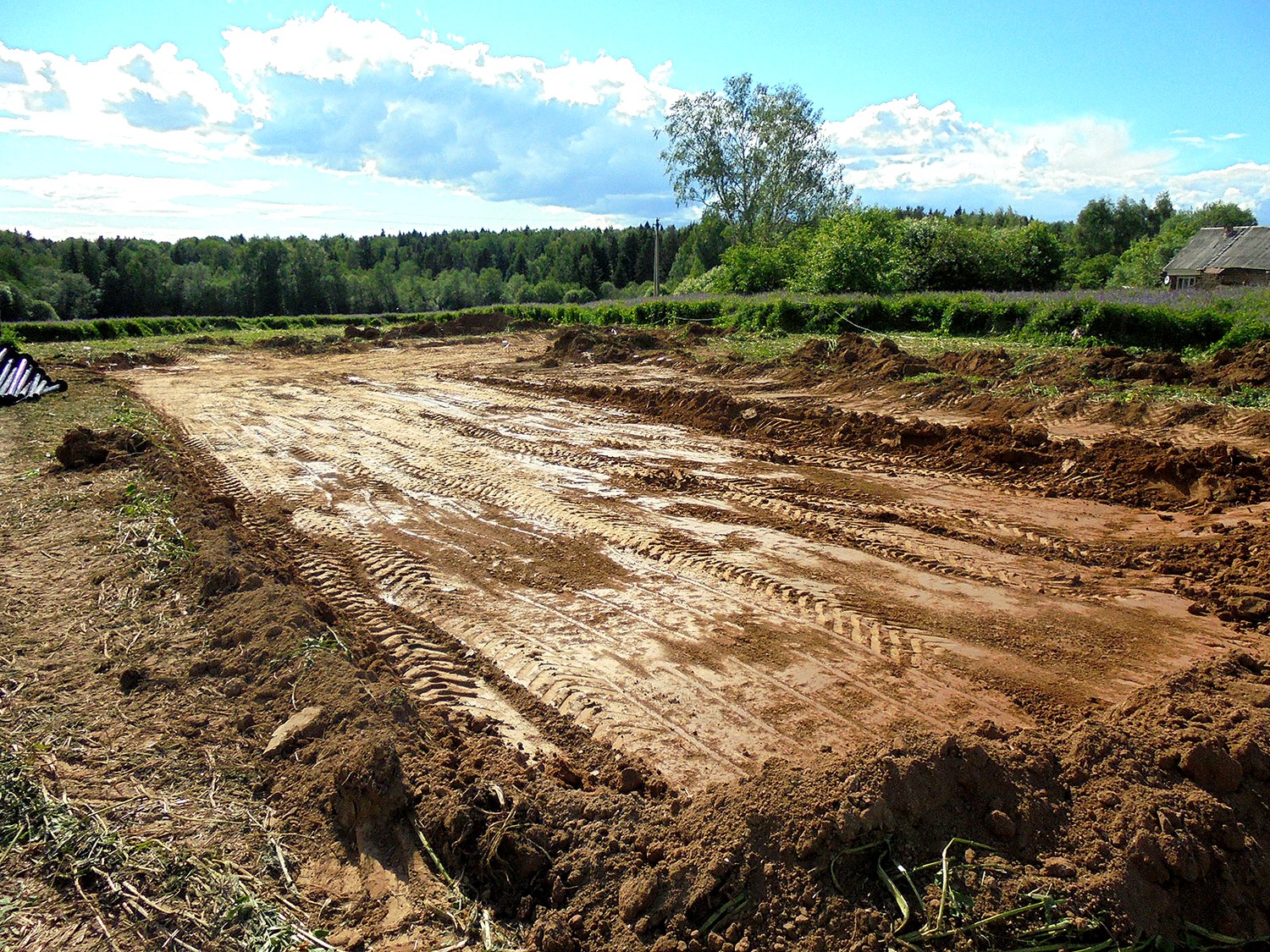 Haus nach Projekt „Barskoe pomeste“, Gebiet Kostroma: Fundament und Grundrahmen