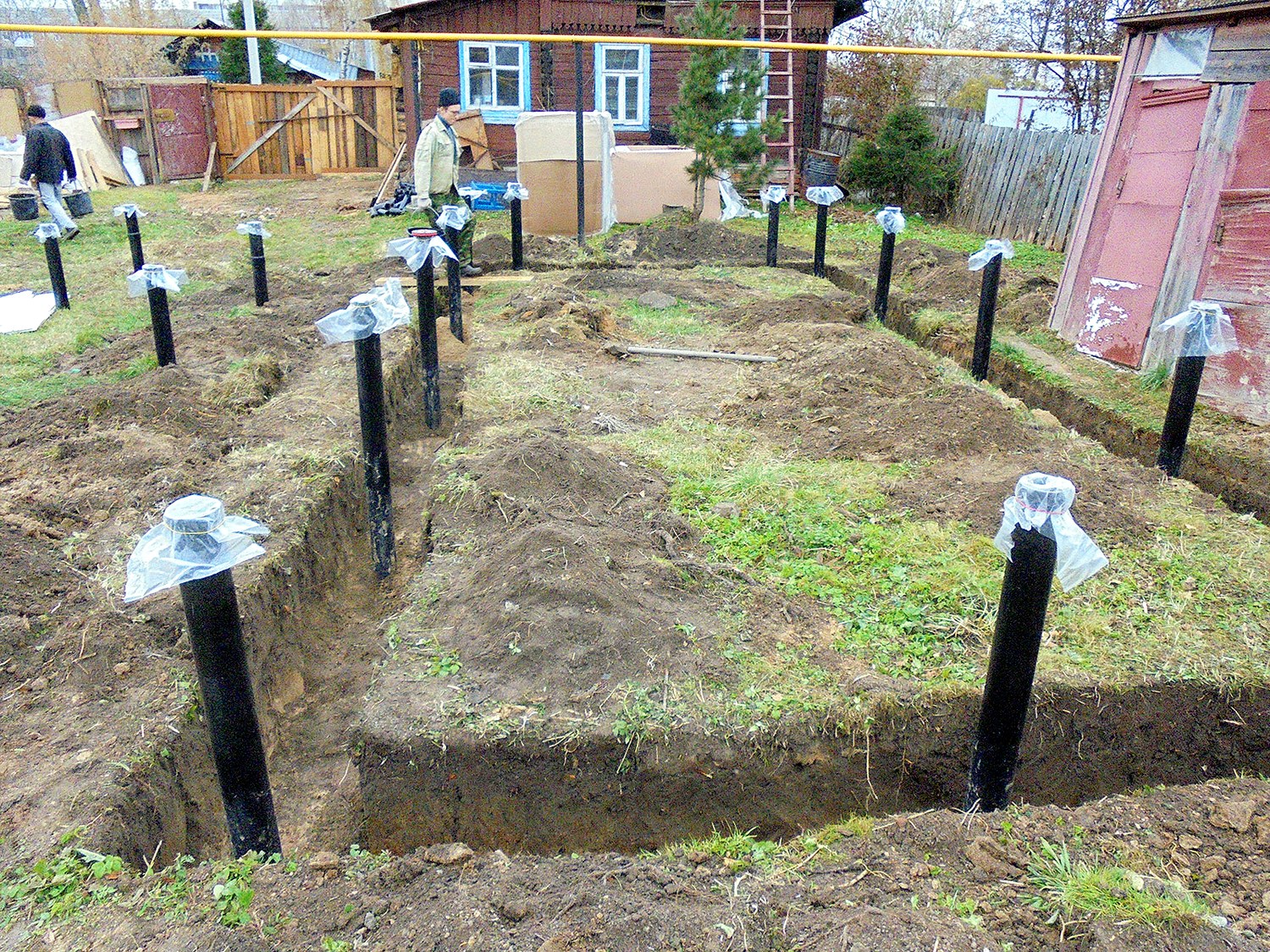 Haus nach Projekt „Slawjanka“, Ivanovo: Fundament und Grundrahmen