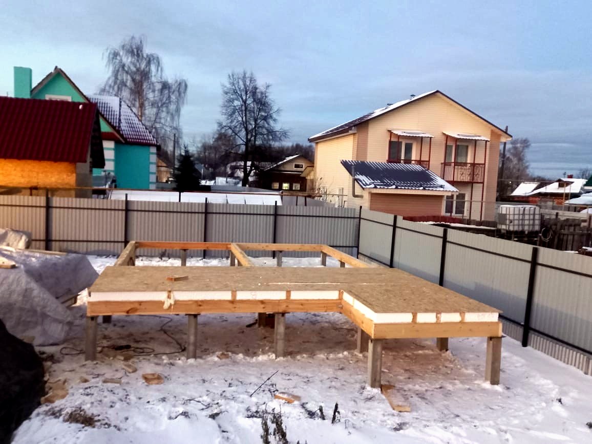 Özel projeye göre 85 m² ev, Kineshma: 0 kotunda SIP panel zemin
