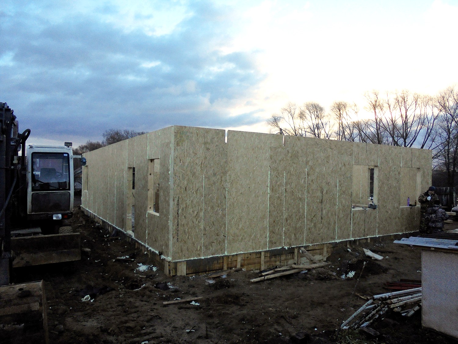 Bathhouse, “Office space 161.13” design, Suzdal: wall assembly
