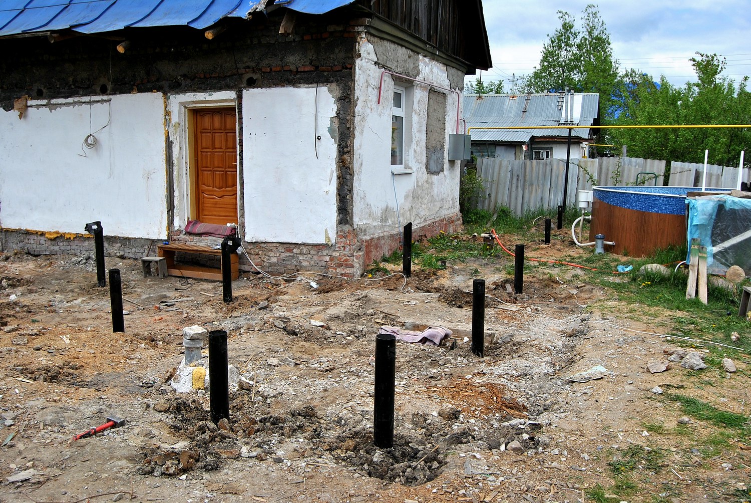 Anbau nach individuellem Projekt, Gebiet Kostroma: Fundament und Grundrahmen
