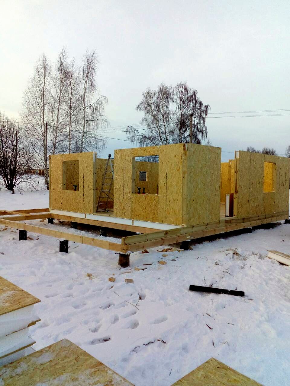 Haus nach Projekt „Argos“, Siedlung Karavaevo: Wandmontage