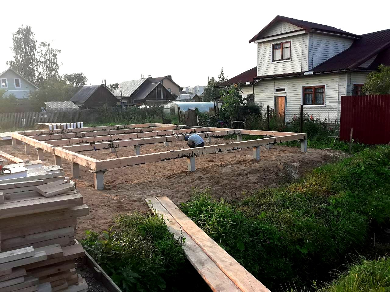 “Yesentuki 8x8” projesine göre ev, Rybinsk: temel ve alt bağlama kirişi