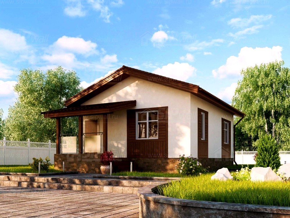 Haus mit 57 m² nach dem Projekt „Slawjanskij Skit“, Dorf Kormilitsino