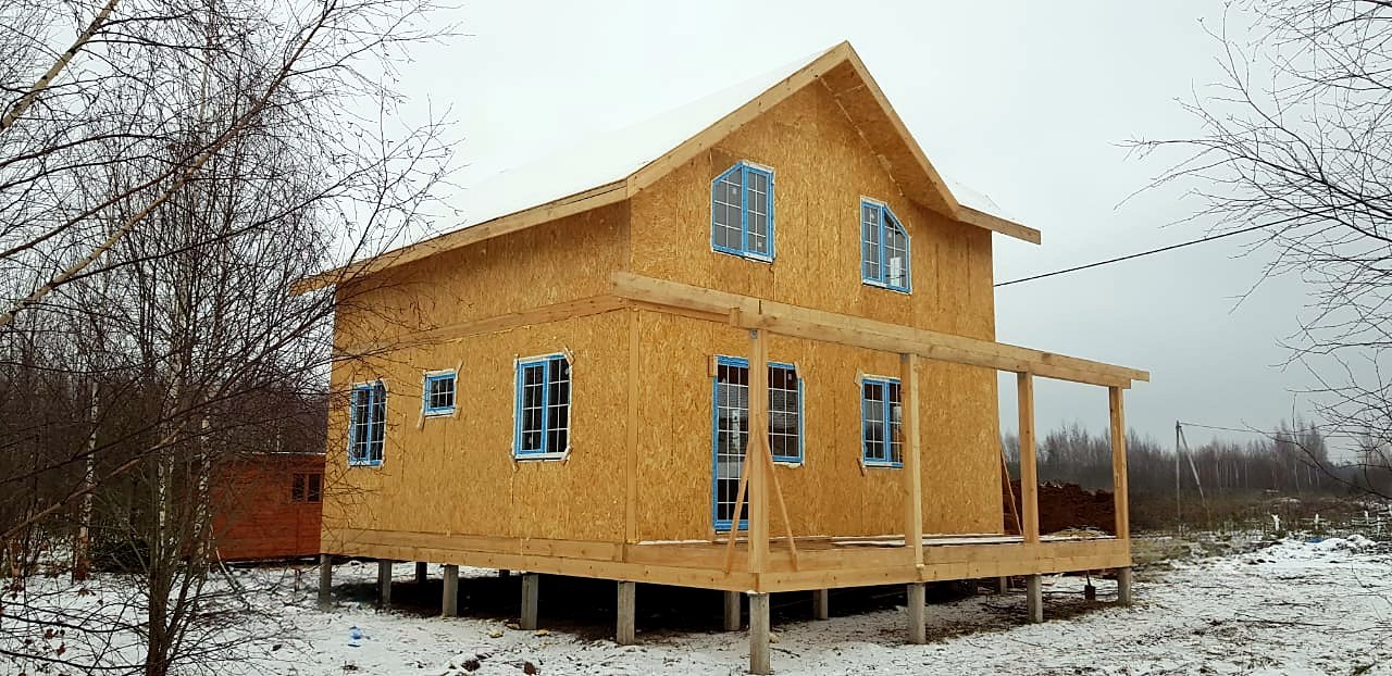 Haus mit 152 m² nach dem Projekt „Prag“, Dorf Lysnovo