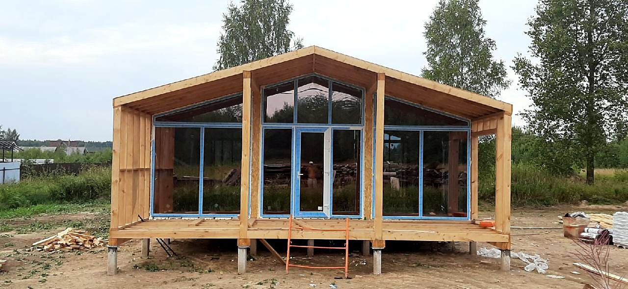 Haus mit 100 m² nach dem Projekt „Barnhouse 76.1“, Dorf Smirnovo