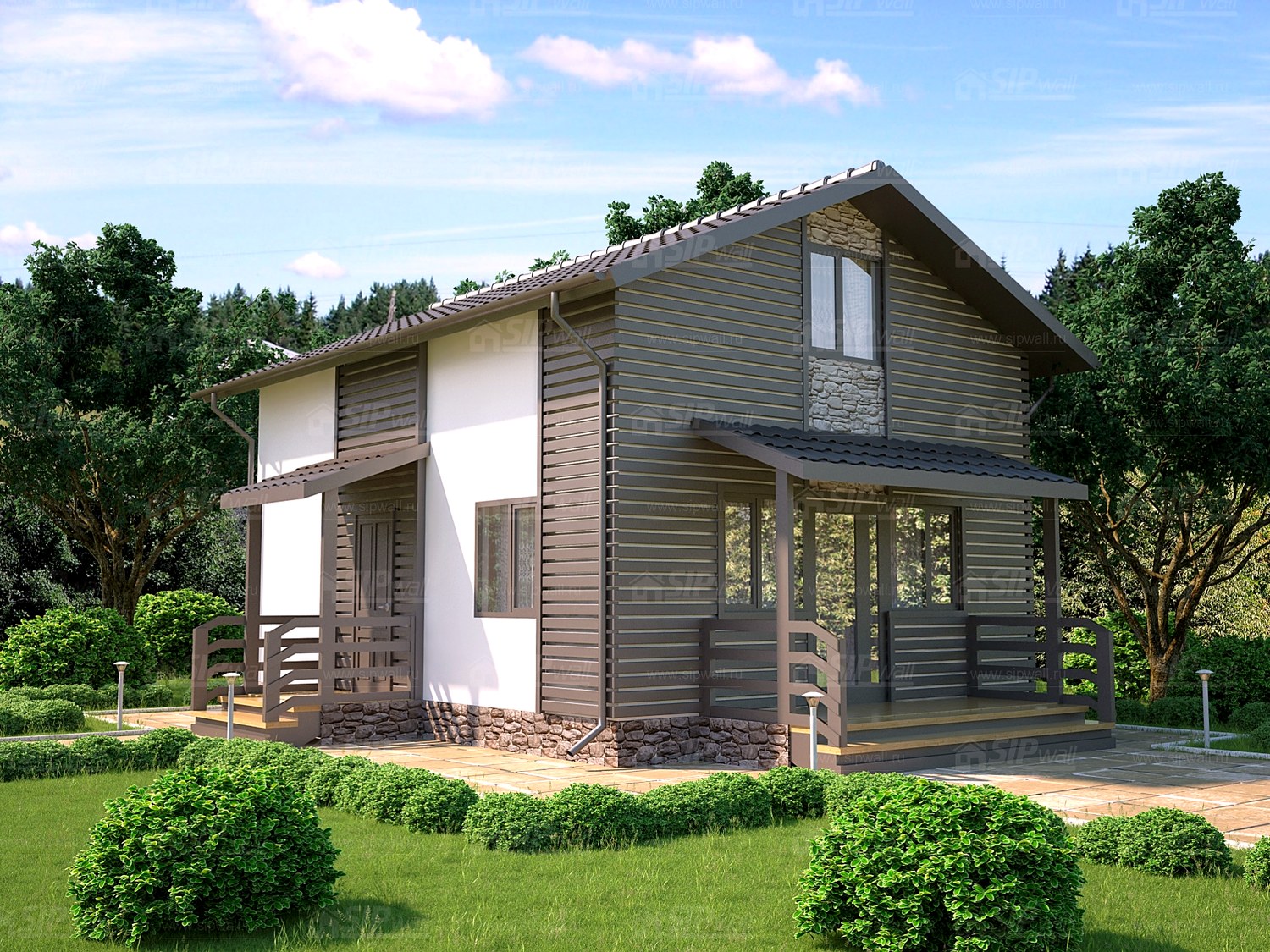 Haus mit 104 m² nach dem Projekt „Ermak“, Dorf Krutovo
