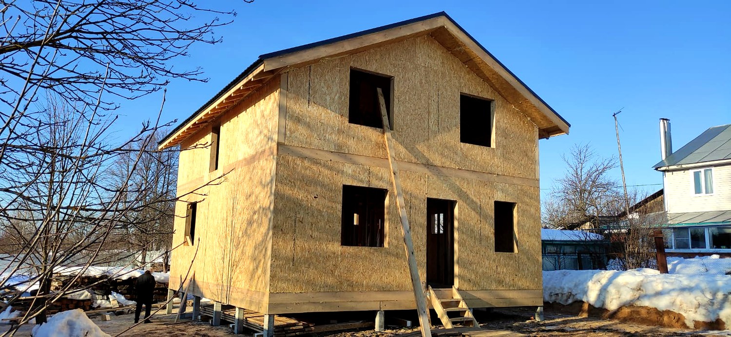 Haus mit 163,5 m² nach dem Projekt „Jessentuki 8x9“, Dorf Ivantsevo