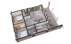 Projekt Chalet 76.3, 3D-Grundrissansicht
