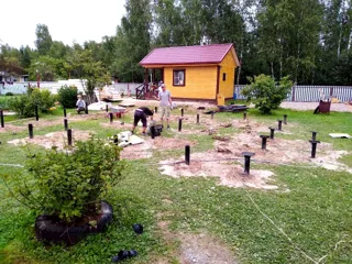 Haus nach individuellem Projekt, SNT „Sarja“: Fundament und Schwellenrahmen
