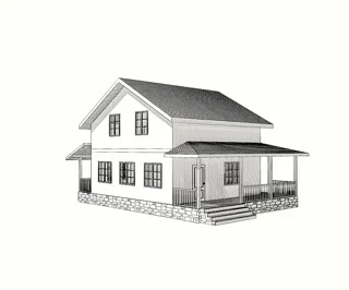 Haus nach individuellem Entwurf, Siedlung Pervyy: Projektvisualisierung