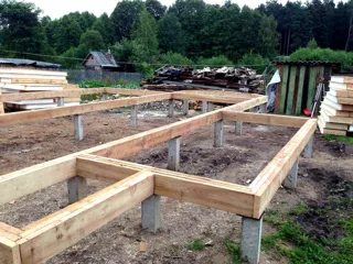 Haus nach individuellem Projekt, Siedlung Borisoglebskiy: Fundament und Grundrahmen