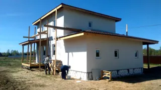 Garage nach Projekt „Slawjanka mini + Garage“, Dorf Nazarovo: Fassadenverkleidung