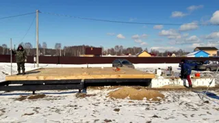 Garage nach Projekt „Slawjanka mini + Garage“, Dorf Nazarovo: Fundament und Grundrahmen