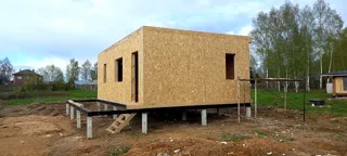 62 m² house, “Mistika s” design, Korobovo village: wall assembly