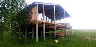 Haus 84 m² nach individuellem Projekt, KP „Pojma Rusy“: Terrasse und Eingangsbereich