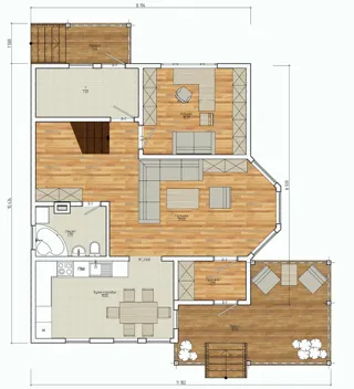 Haus nach Projekt „Bayern 193.54“, Nizhniy Novgorod: Projektgrundriss