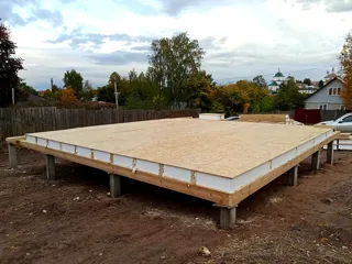 Haus 54 m² nach Projekt „N4O-54“, Dorf Lezhnevo: SIP-Boden auf Höhe 0