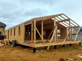 House based on the “Barnhouse 110” design, Rybinsk: wall assembly