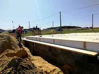 Garage, “Solo + garage” design, Belgorod Region: foundation and base framing