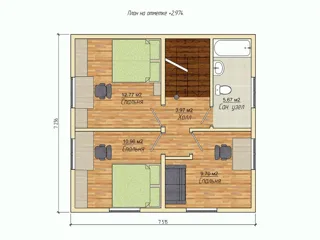 Haus 114,6 m² nach Projekt „Musa“, Kostroma: Projektgrundriss